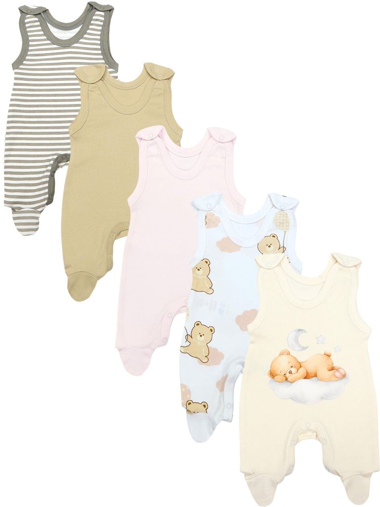 TupTam Unisex Baby Strampler mit Aufdruck 5er Set, Farbe: Produktbild 