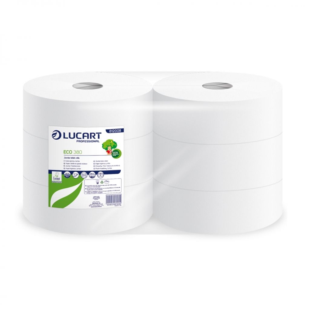 Toilettenpapier, weiß, 2-lagig, Rolle, Durchmesser 28 cm, LUCART 812208