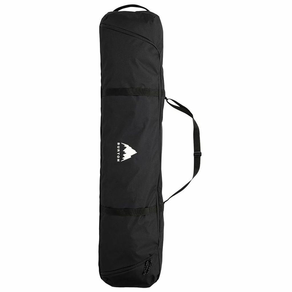 A black ski bag with a white logo.