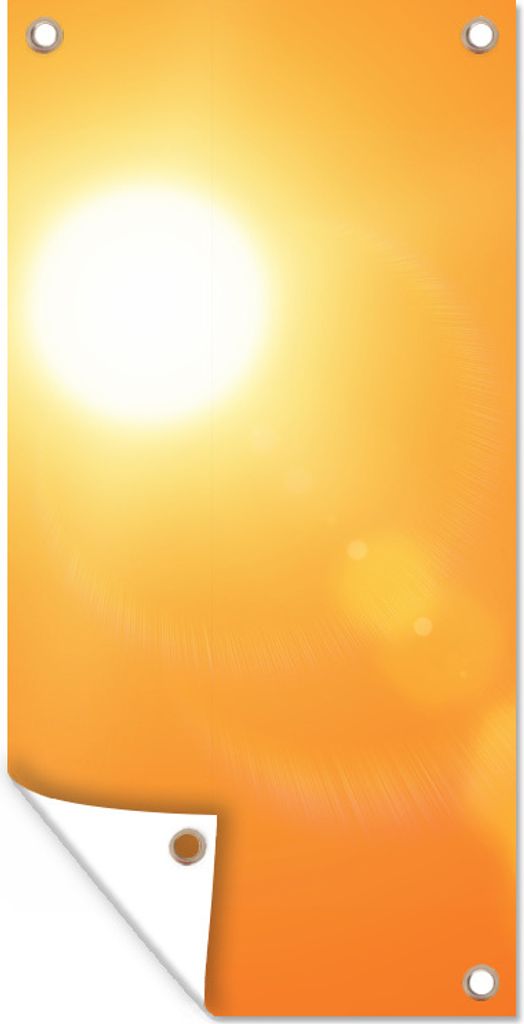 MuchoWow 80x160 cm Outdoor-Poster Gartendeko Sichtschutz Garten Poster für den Garten Orangefarbenes Glühen der Sonne