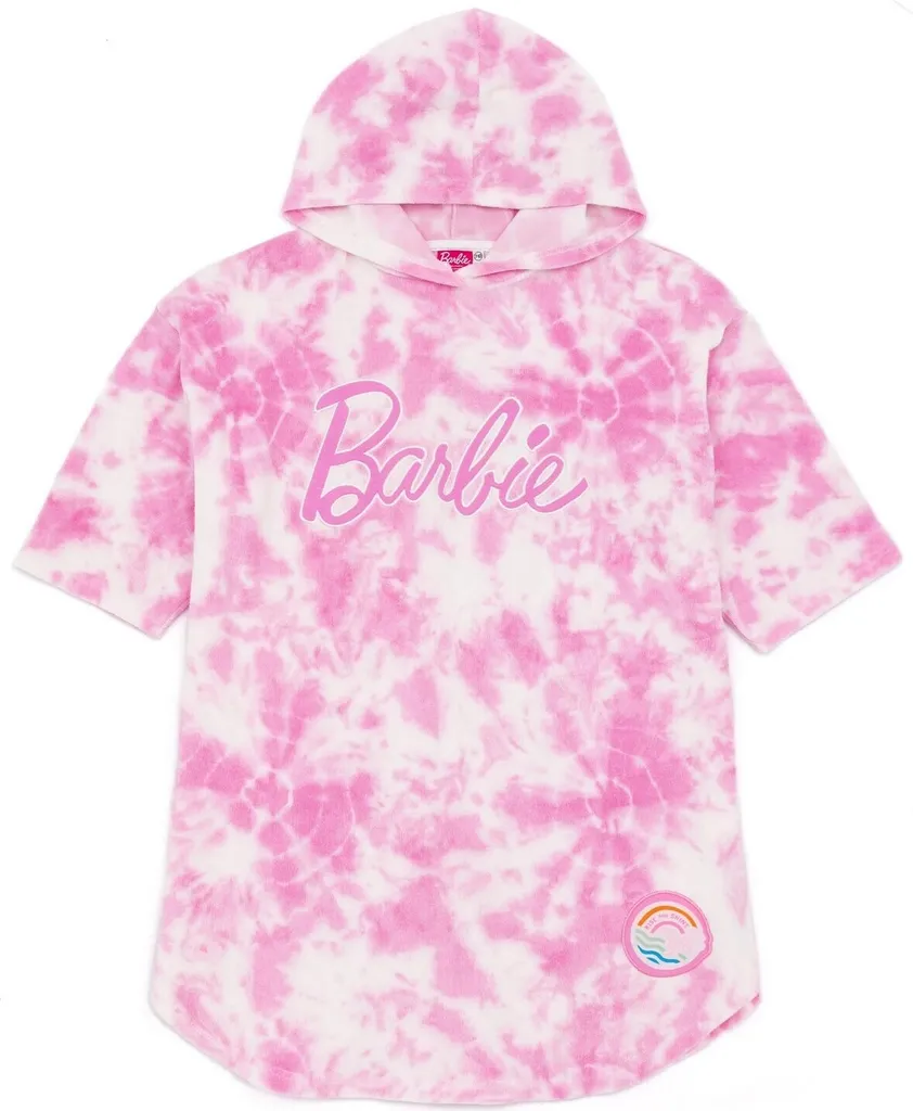 Sortie de bain Barbie Poncho à Capuche Fille Rose NS7552 - 104/116 cm