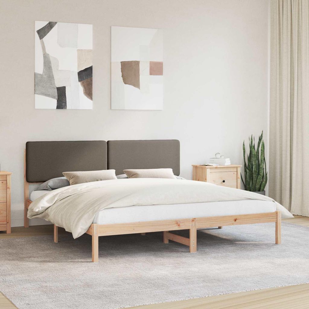 Maison Exclusive - Bettgestell mit gepolstertem Kopfteil Taupe 200 x 200 cm