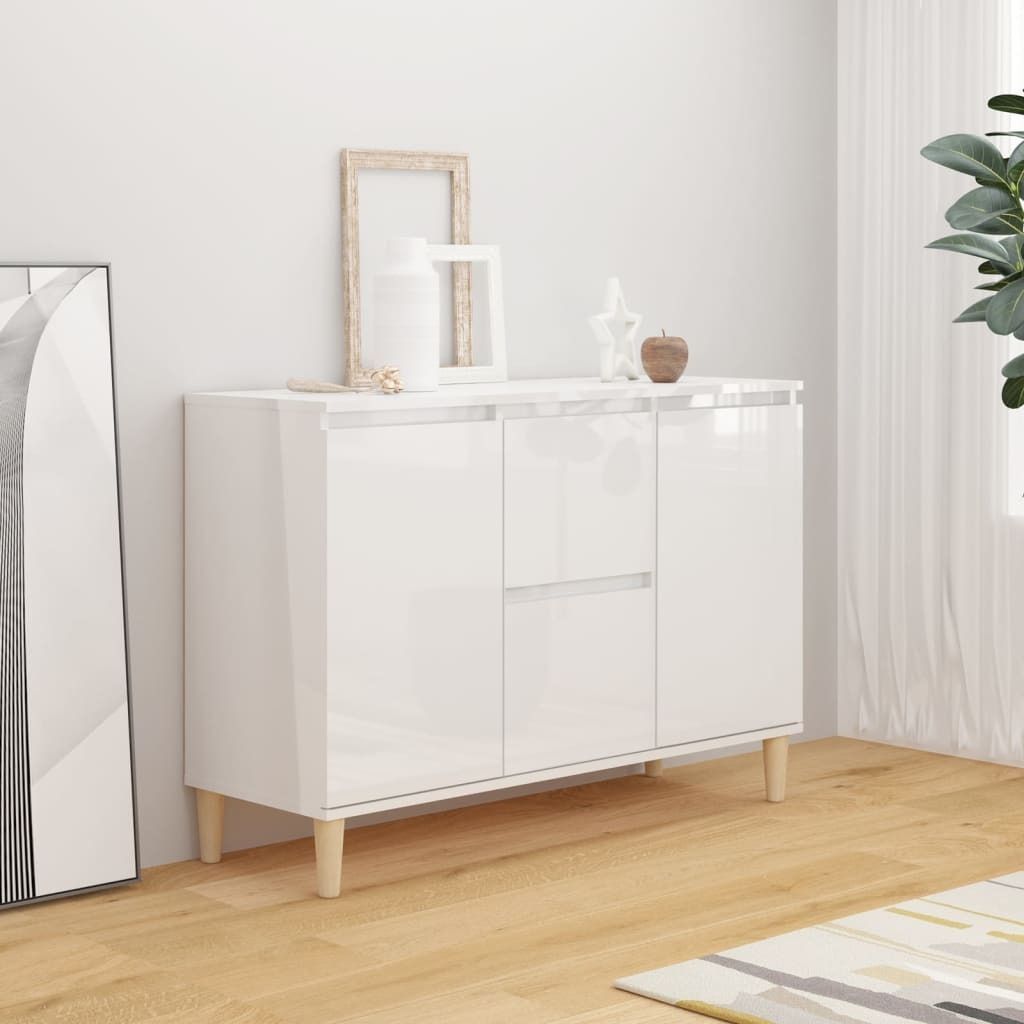 Kredens biały wysoki połysk 103,5x35x70 cm materiał Zdjęcie produktu 4