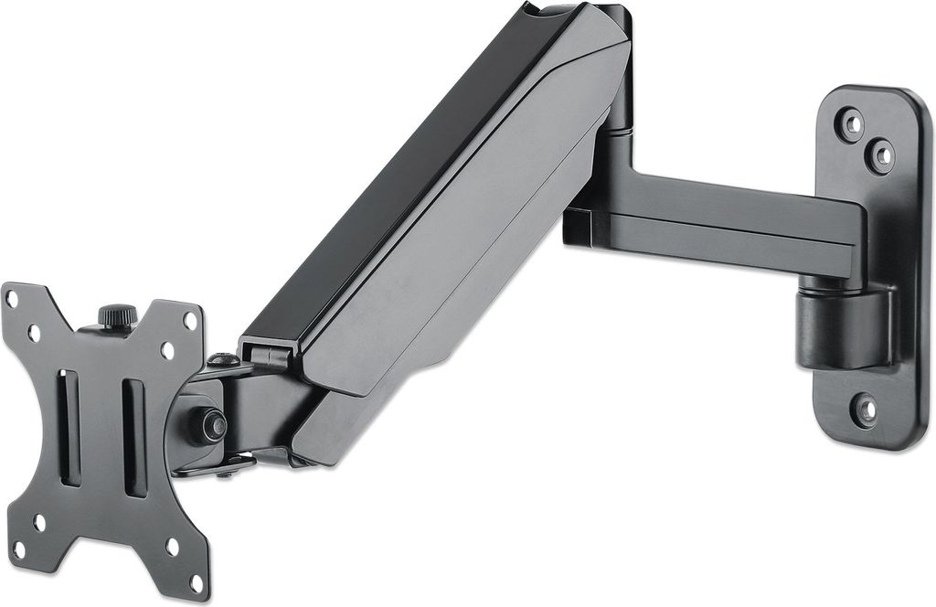Manhattan TV & Monitor Mount, Wall, Spring Arm, 1 screen, Screen Sizes: 17-32", Black, VESA 75x75 to 100x100mm, Max 8kg, Height Adjustable Swivel A...