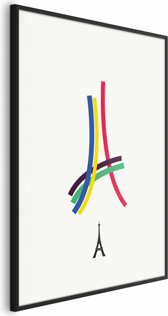 Poster Artistico Parigi 40x60 con Cornice - Torre Eiffel Astratta