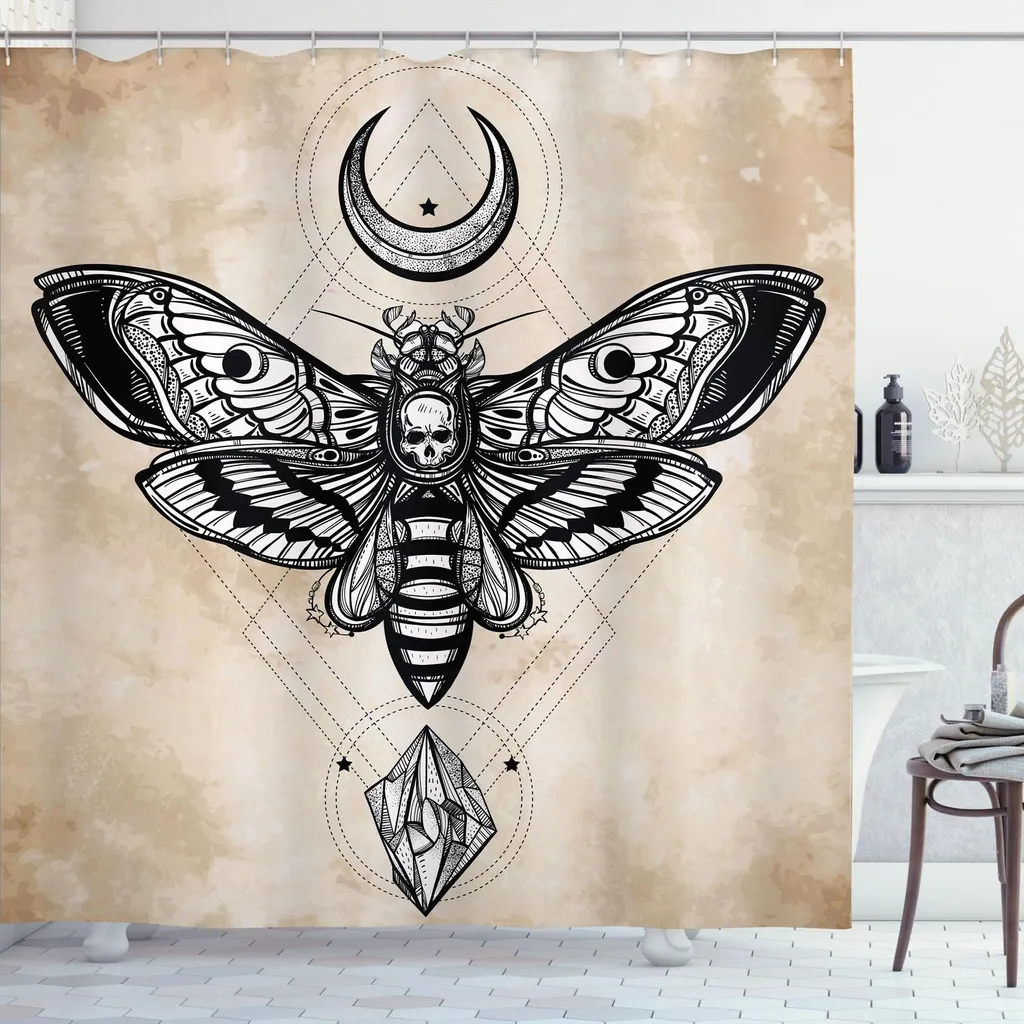 Rideau de douche anti-moisissure 175x240 cm motif magique spirituel