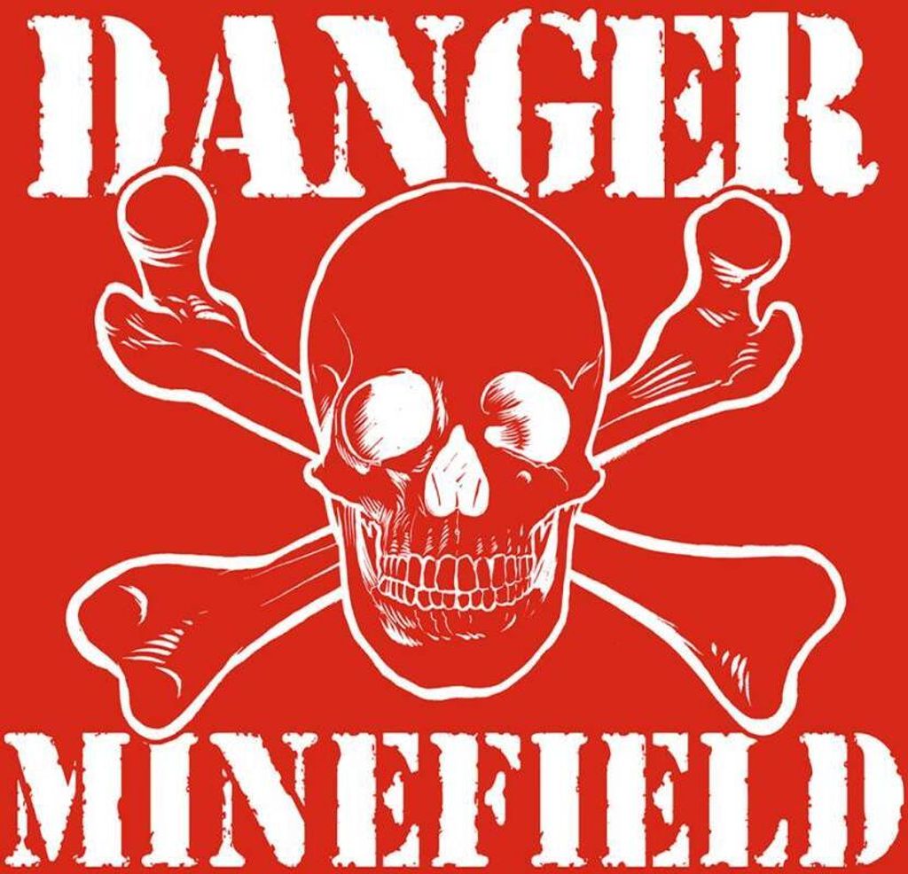 vianmo Holzschild 30x40 cm Danger Minefield Schädel