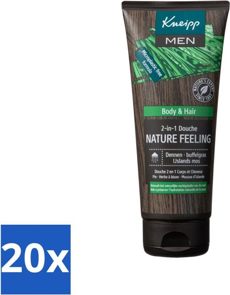 Kneipp - Duschgel - Men - Natürliches Gefühl - 2-in-1 - 200 ml - Vorteilspack - 20 Stücke