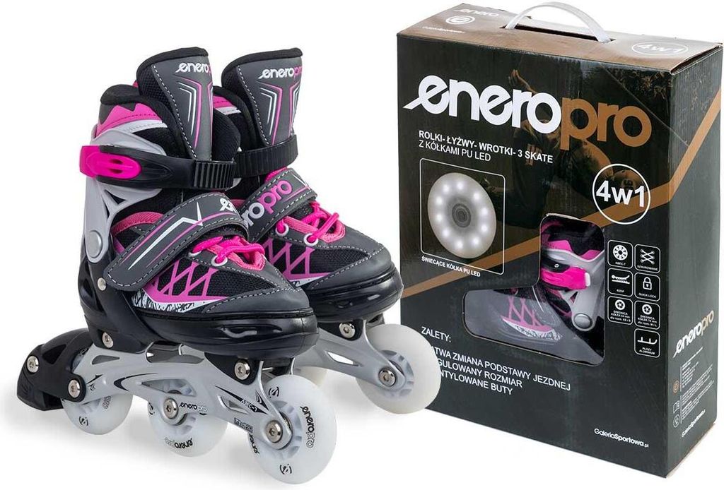 Patins à roulettes, rollers, patins à glace 4-en-1 Image du produit 