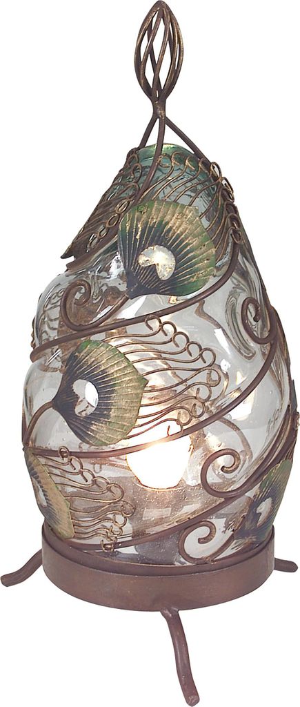 Näve Leuchten Glastischleuchte "Orient" Glastischleuchte "Orient" Tischleuchten - Glastischleuchte "Orient", Tischlampe aus Metall und Glas in kla...