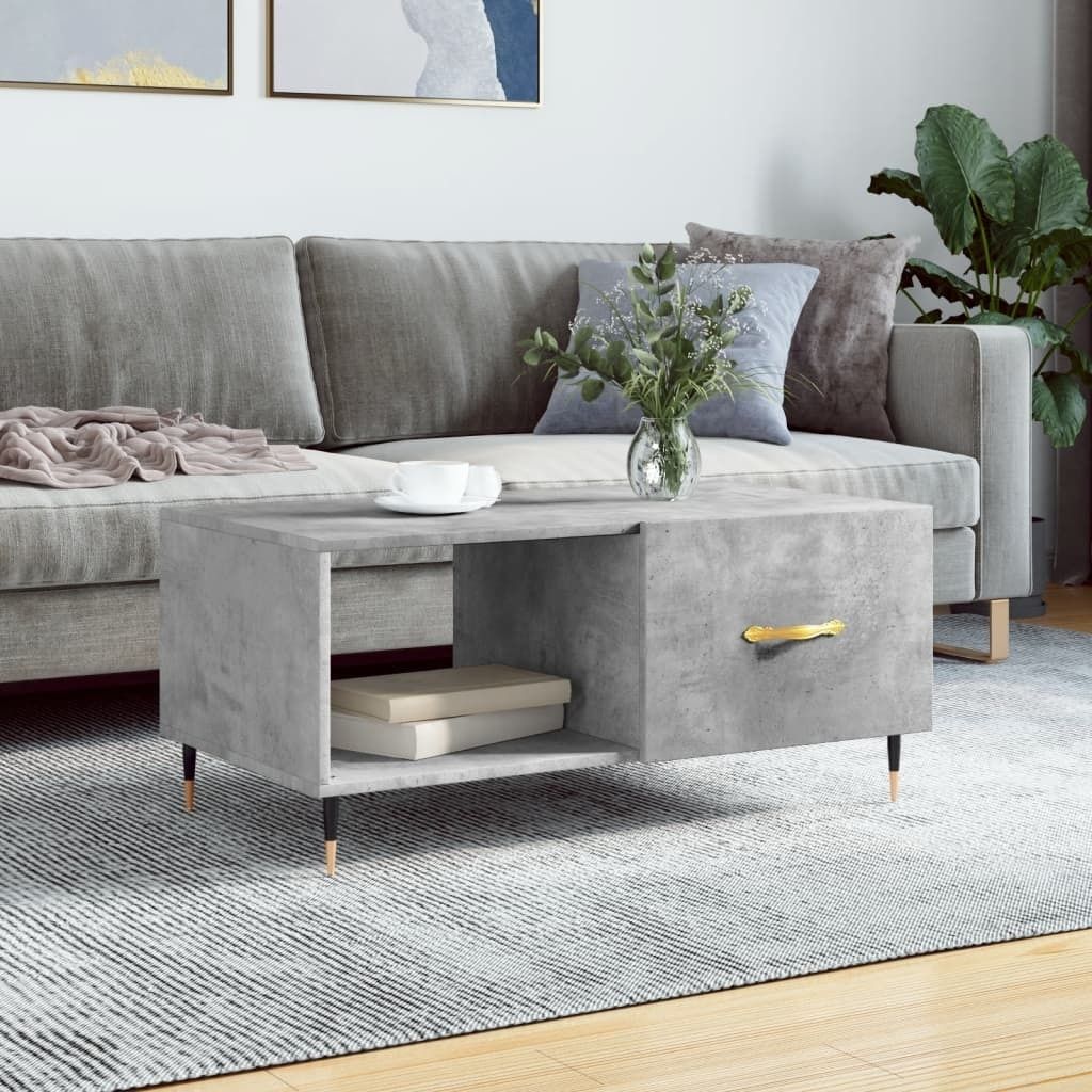 Maison Exclusive - Couchtisch Betongrau 90x50x40 cm Holzwerkstoff
