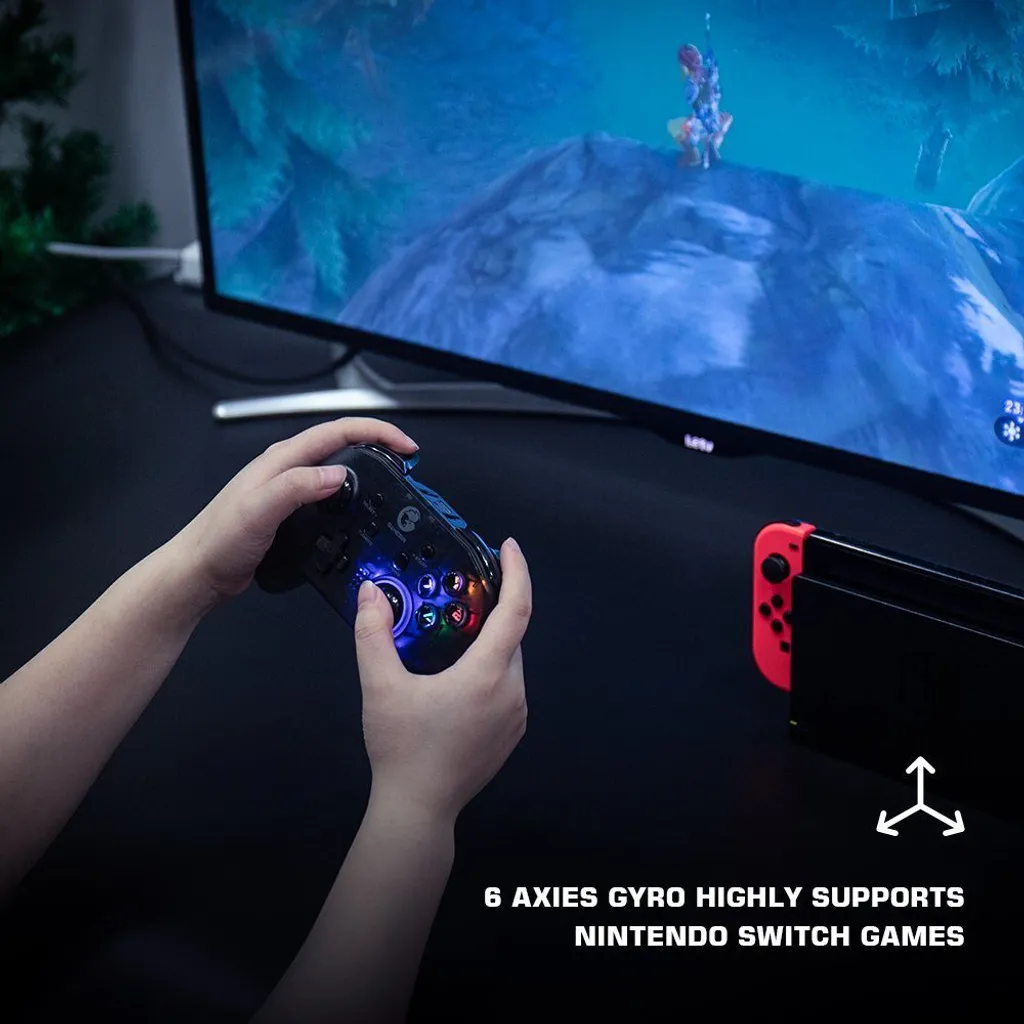 GameSir T4 Pro Contrôleur Bluetooth avec Rétroéclairage - Noir, Comme Neuf