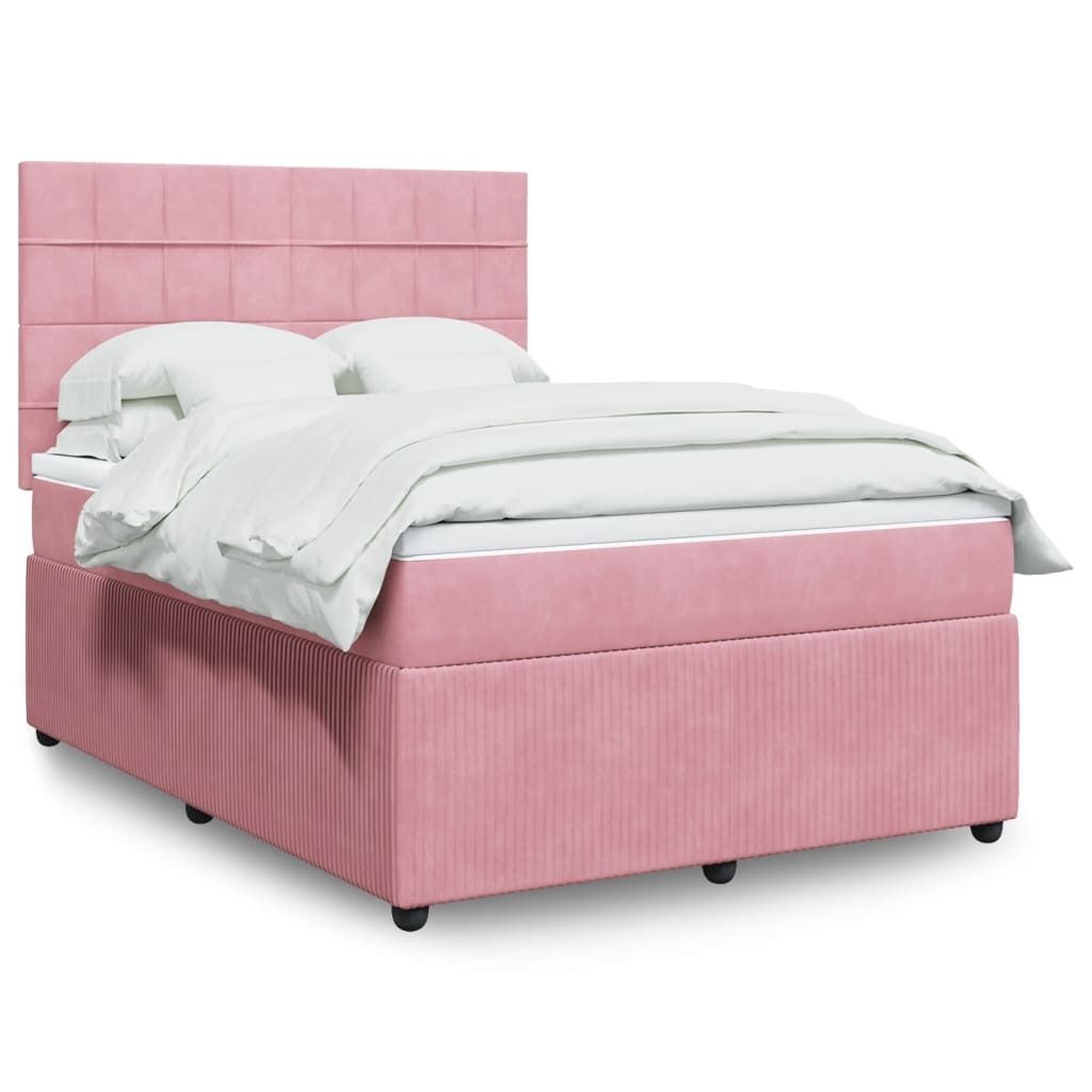 Maison Exclusive - Boxspringbett mit Matratze Rosa 160x200 cm Samt