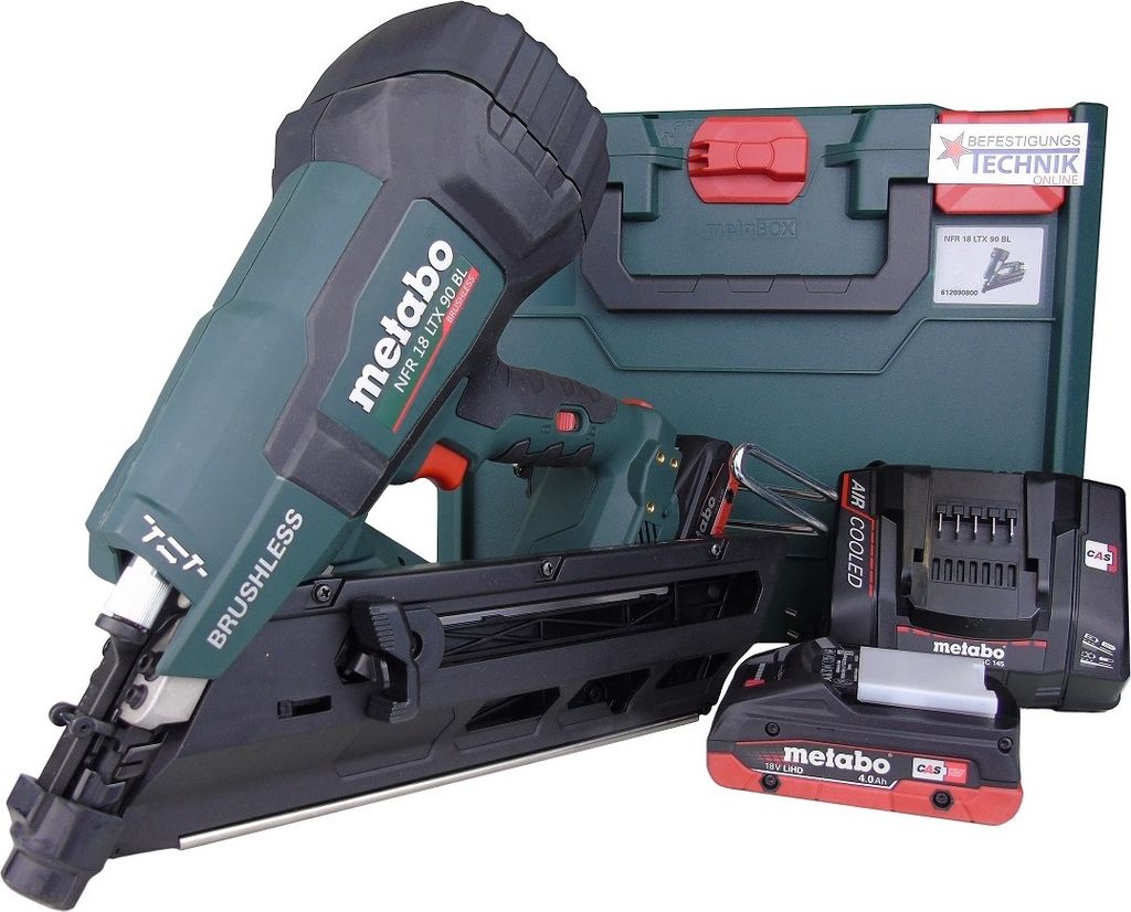 Metabo Akku-Nagler NFR 18 LTX 90 BL, incl. 2x Akku LiHD 4 Produktbild 