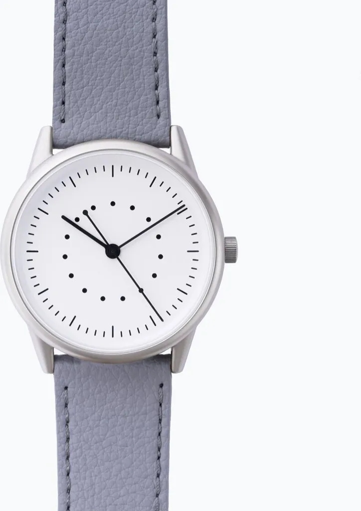 Garde-temps automatique gris avec boîtier acier inoxydable brossé