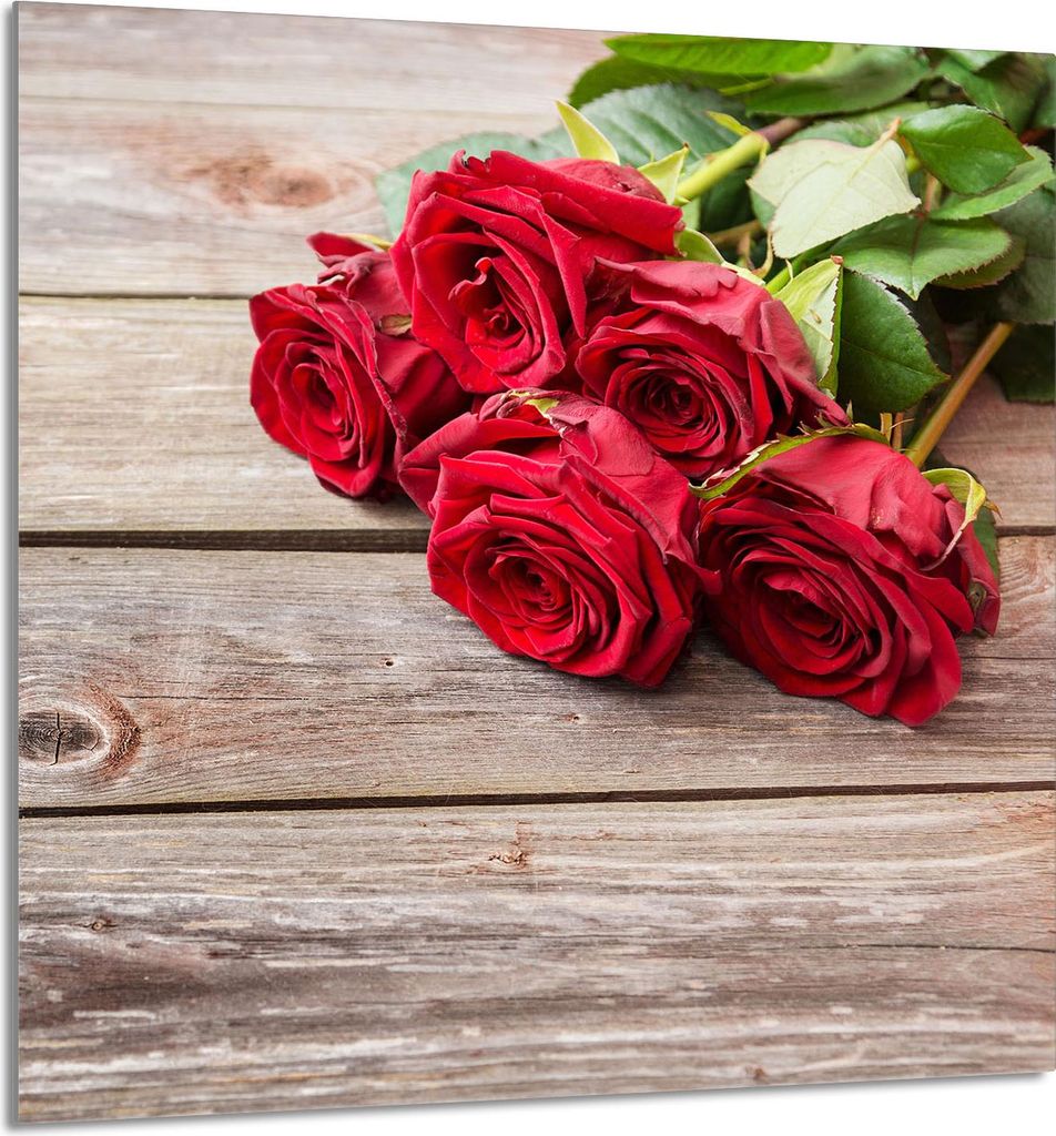 GLASPLATTE FÜR KÜCHE 60x65 Rosen