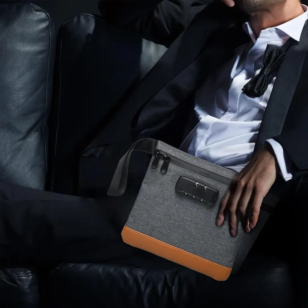 Sac anti-odeur noir en nylon 30x20x10 cm avec serrure à combinaison