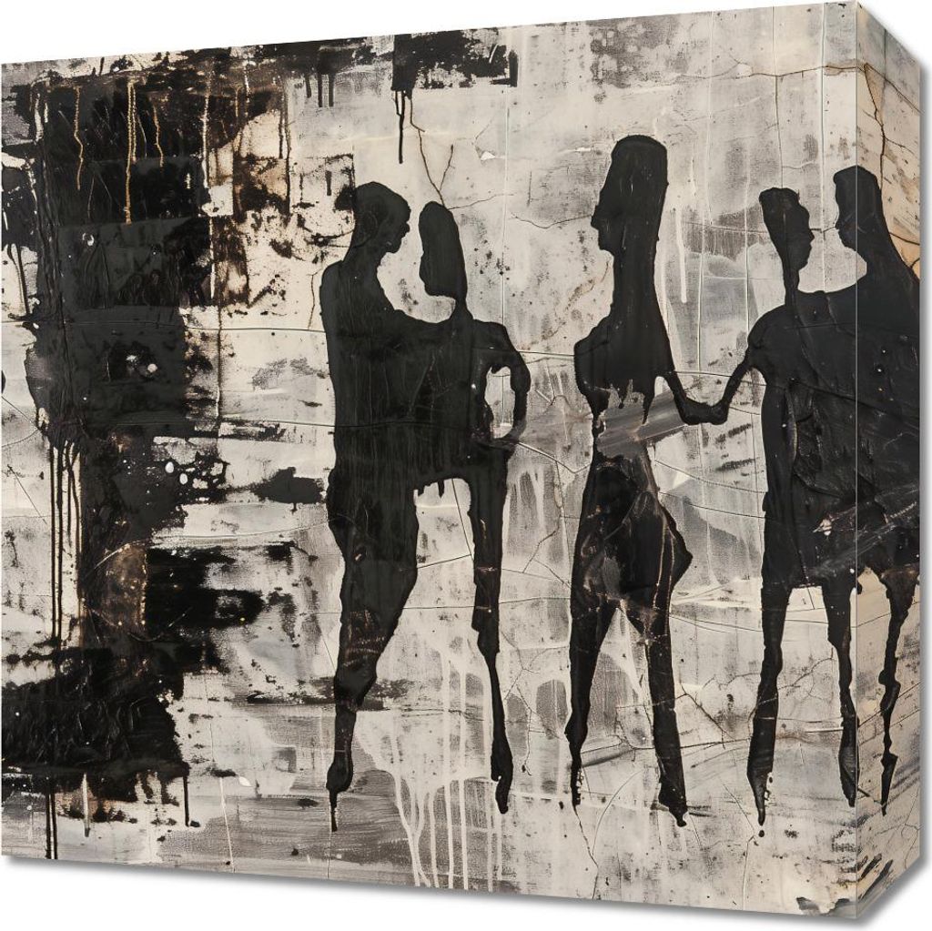 Bild 40x40cm Graue Menschen