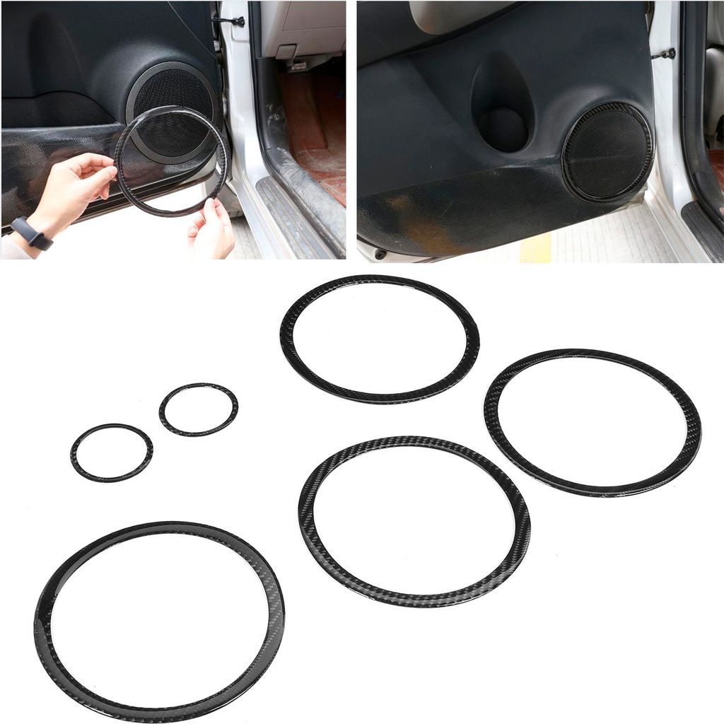 6-teilige Auto-Innentür-Lautsprecherabdeckung, Hornverkleidung, Kohlefaser-Dekor, passend für RAV4 2006-2012
