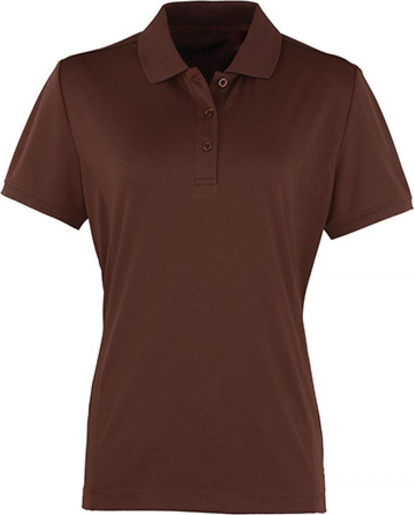 Premier Workwear PR616 | Damen Coolchecker Piqué Polo / - Farbe: Brown (ca. Pantone 476) - Größe: S