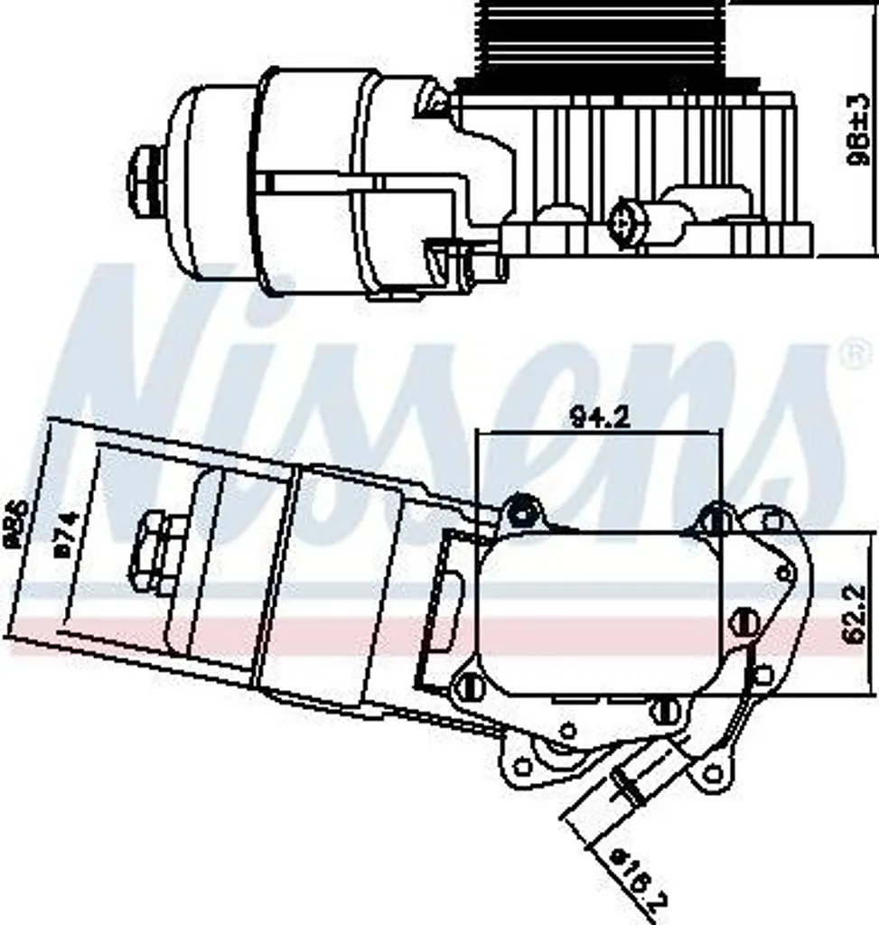 Refroidisseur d'huile moteur NISSENS 90703 OE 1103N9 pour Berlingo C4