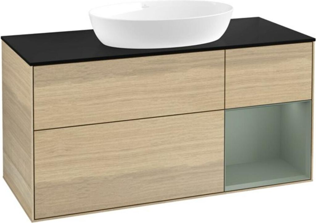 V&B Waschtischunterschrank Finion 120cm, Pl bla m, Reg Oli. m Lac, Oa ven