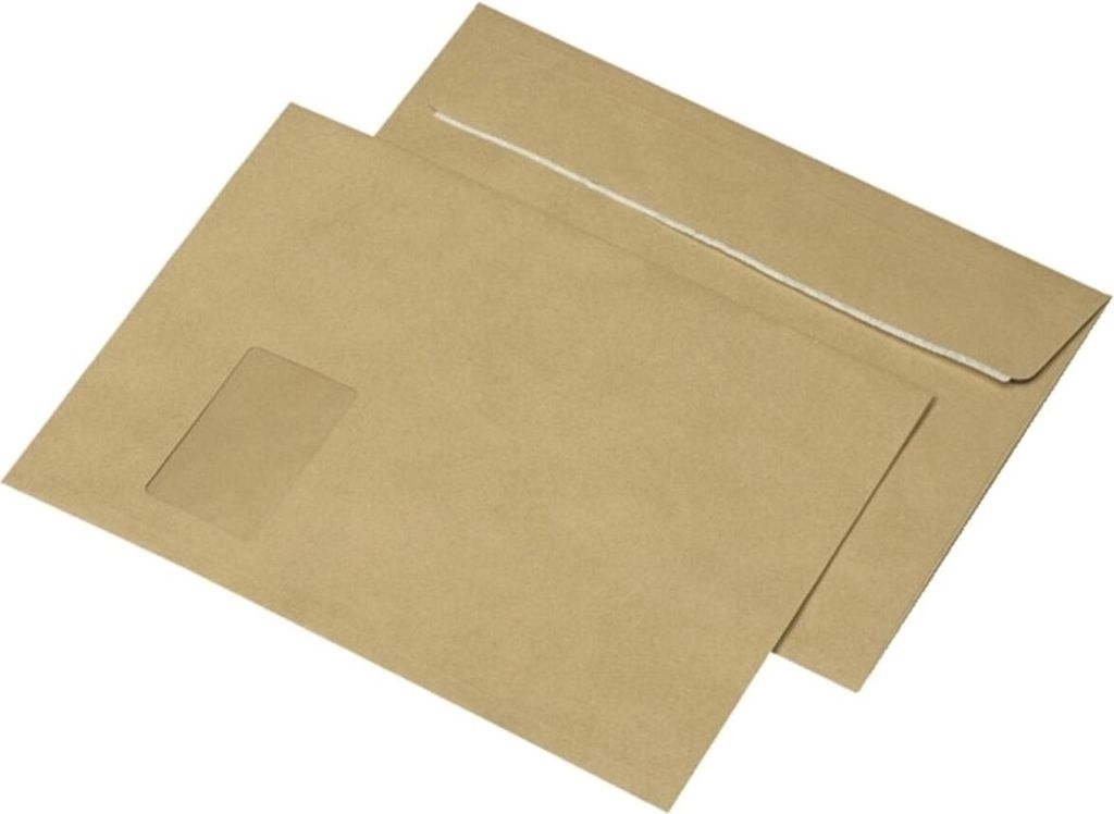 mayer-network 284247 Faltenumschlag C4,Falte 20mm,h.k.mit Abdeckstr.,m.F.,braun,110 g/qm