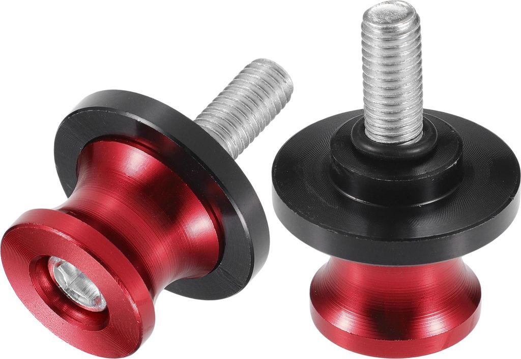 1 Paar Schwingenschoner, 8mm M8x1.25 CNC Schwingenschoner Slider Ständer Universal für Motorrad, strapazierfähige Aluminiumlegierung, schwarz rot
