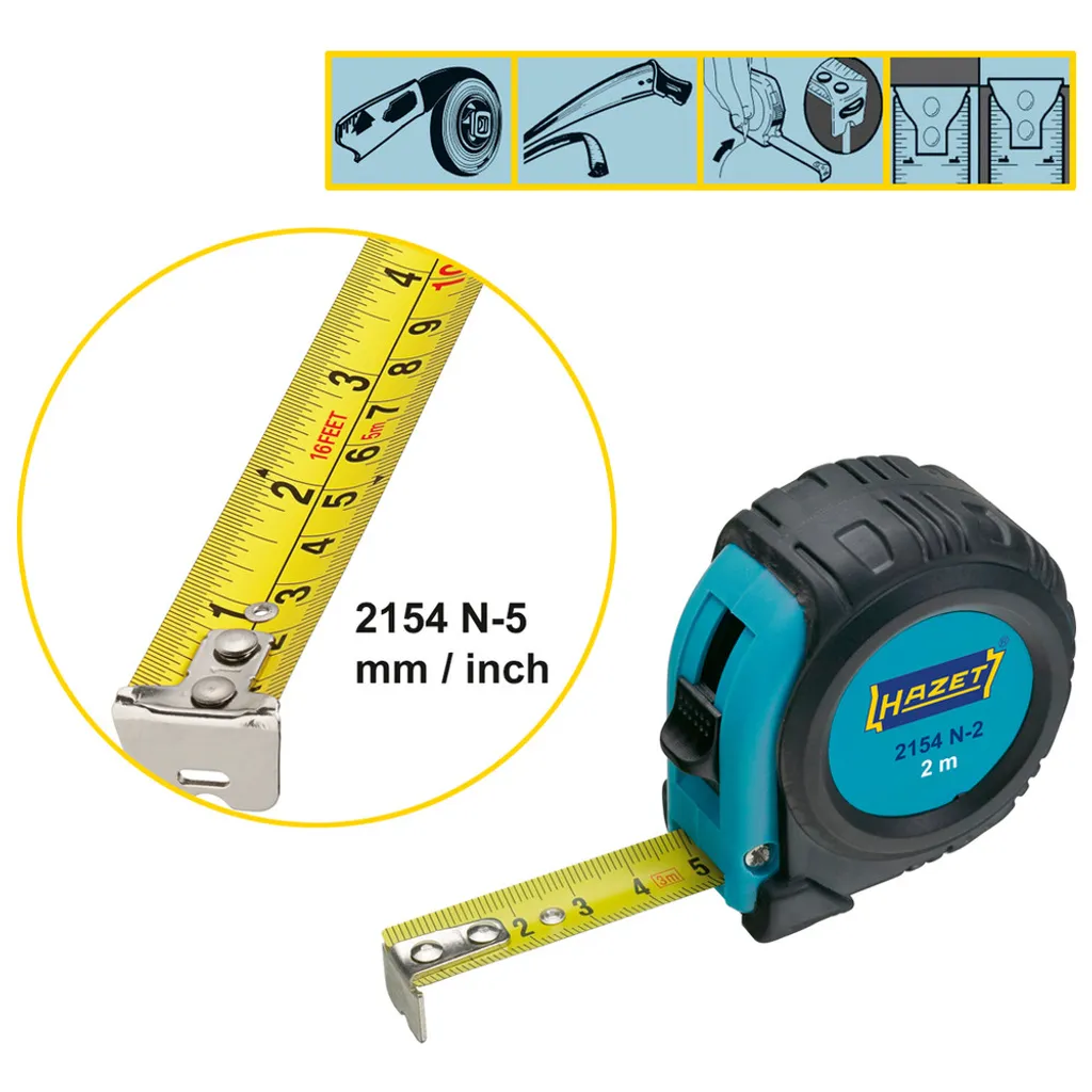 Mètre ruban 3 m Hazet 2154N-3 idéal pour menuiserie et agencement pro
