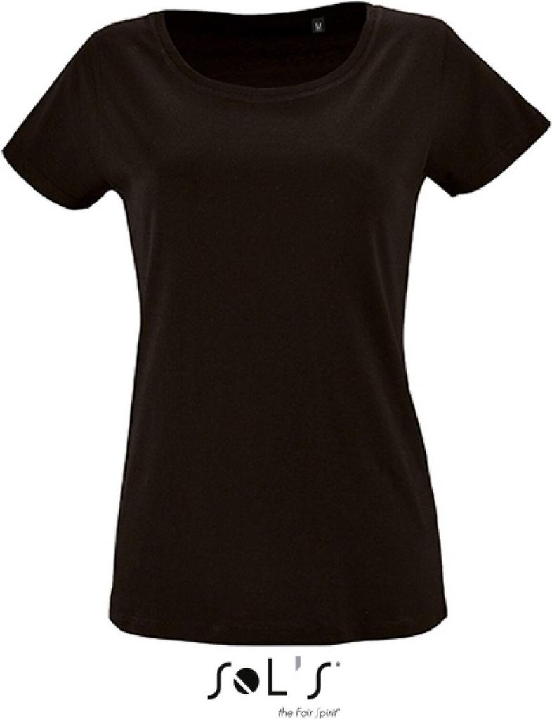 SOLs 02077 | Damen Short Sleeved T-Shirt Milo - Farbe: Deep Black - Größe: XL