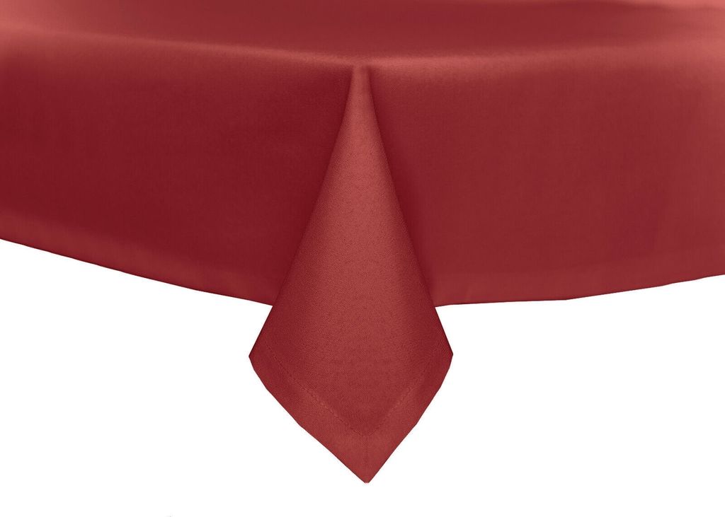 Tischdecke mit Lotuseffekt Leinenoptik wasserabweißend abwaschbar oval 160 x 260 cm - Rot