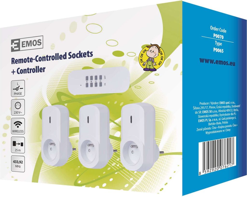 EMOS Diaľkovo ovládané zásuvky, P0070 1905120004 Obrázok produktu 5