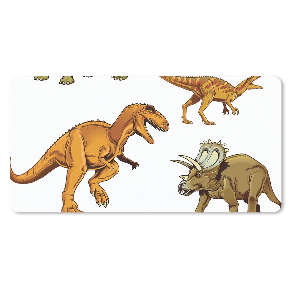 MuchoWow Schreibtischunterlage Dinosaurier - Zeichnung - Jungen - Kinder 80x40 cm - XXL Mauspad - Gaming Mauspad