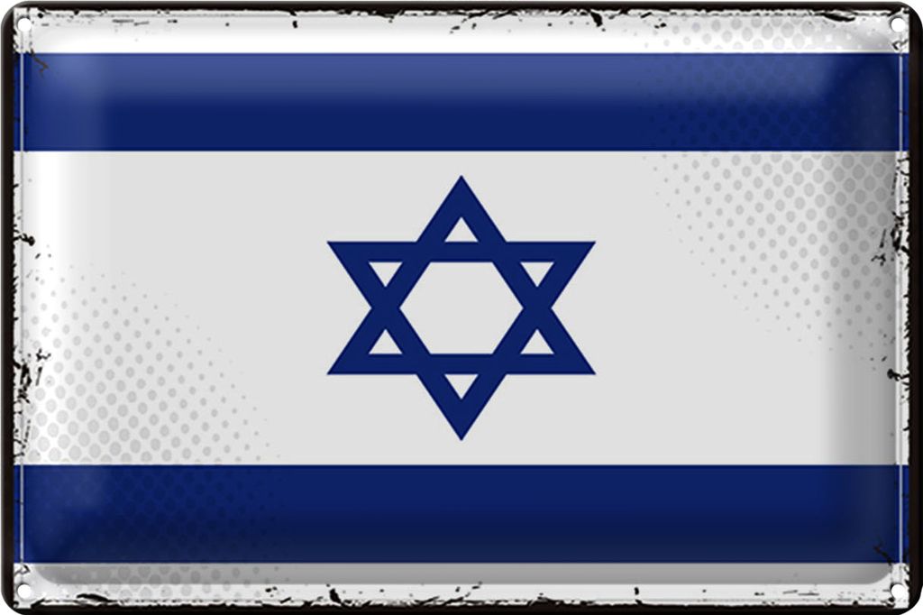 Blechschild Flagge Israel 30x20cm Retro Flag of Israel