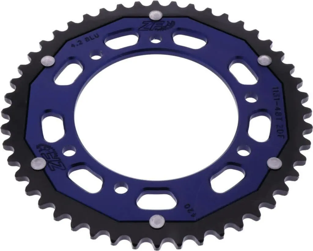 Pignon ZF ZFD-1131-48-BLU 48 dents bi-matière bleu 420 résistant