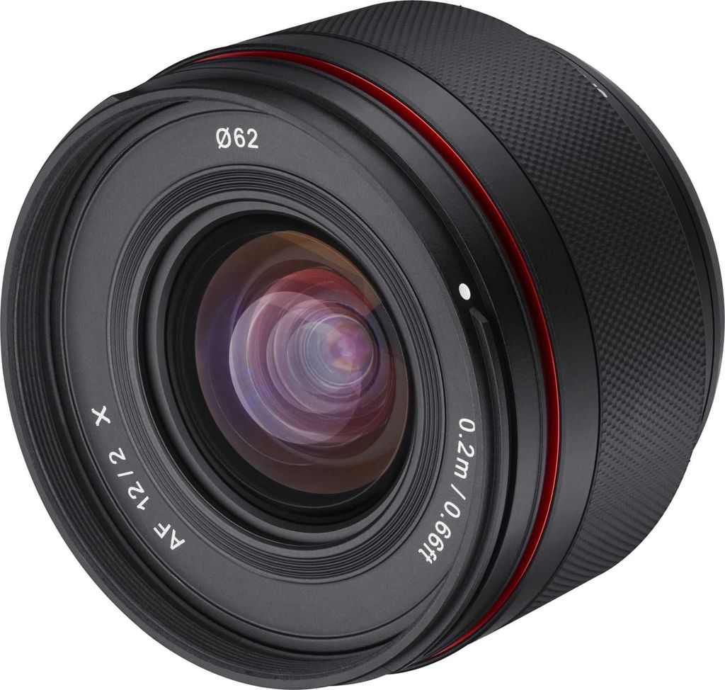 A close-up, studio shot of a camera lens.