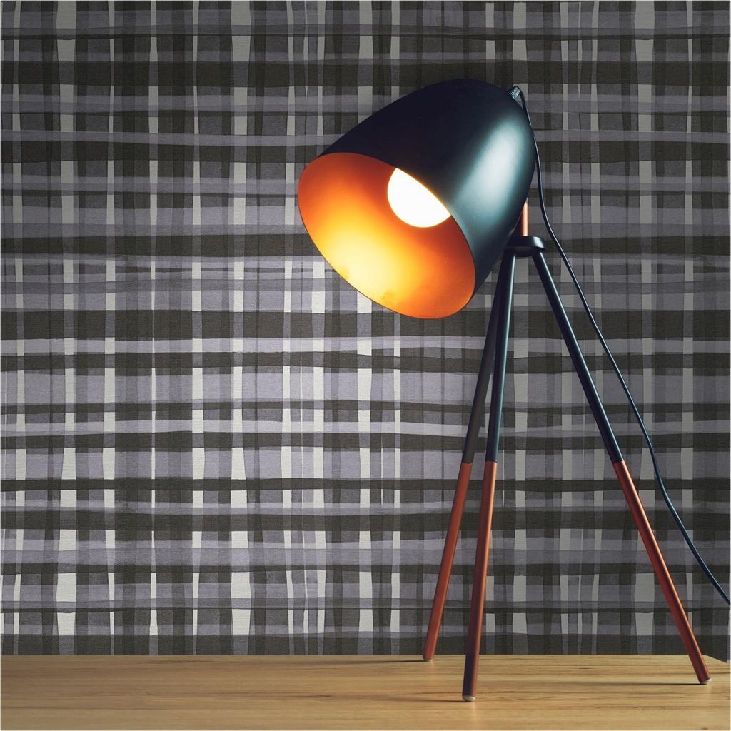 Tapete Grafik M1-No.12028 Vliestapete Karomuster Grau Schwarz Wohnzimmer Schlafzimmer