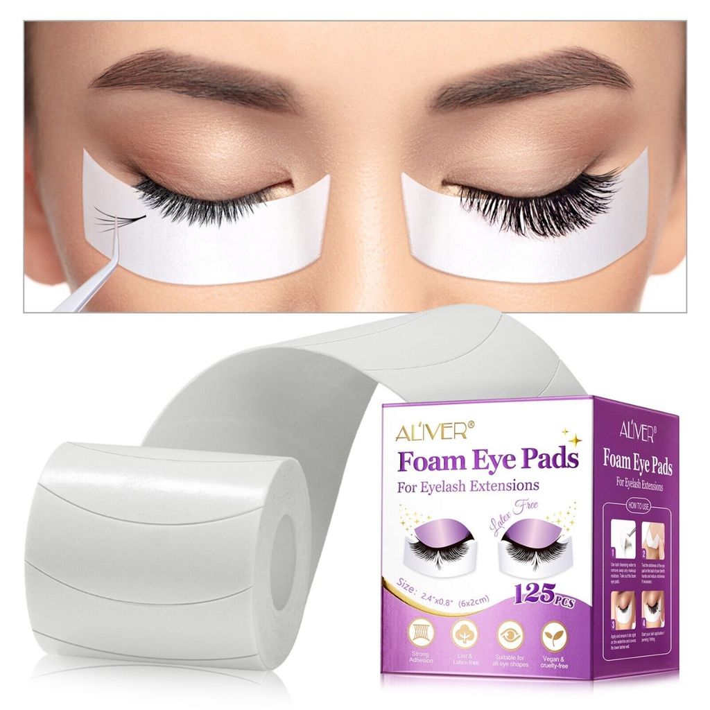 Augenpads Pads Wimpernverlängerung Eyepads Lashes fusselfrei 125 Stück Box