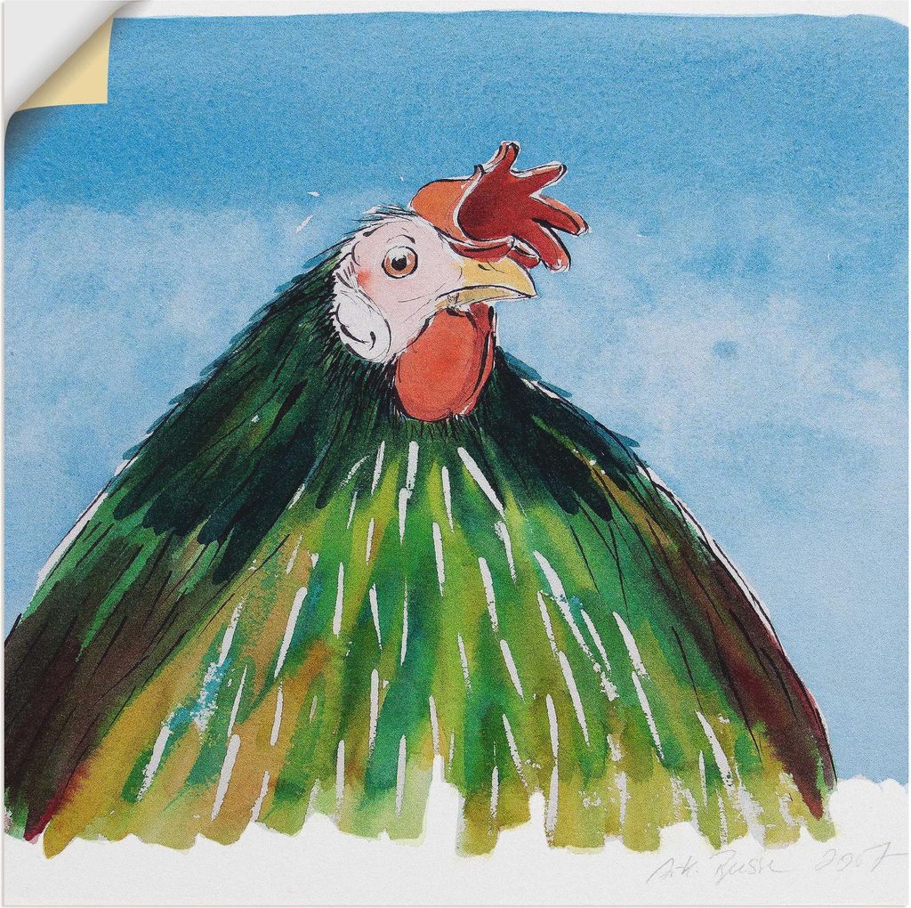 ARTland Wandbild, selbstklebend Eitler Hahn Größe: 50x50 cm