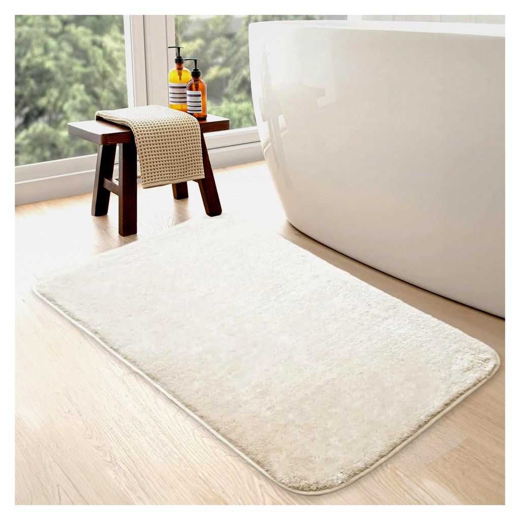 Rutschfeste Badematte 80x150 | Plüsch Badteppich | Weiche Bad- und Duschvorleger | Für Bad, Dusche und Toilette Maschinenwaschbar, Schnell Trocknend