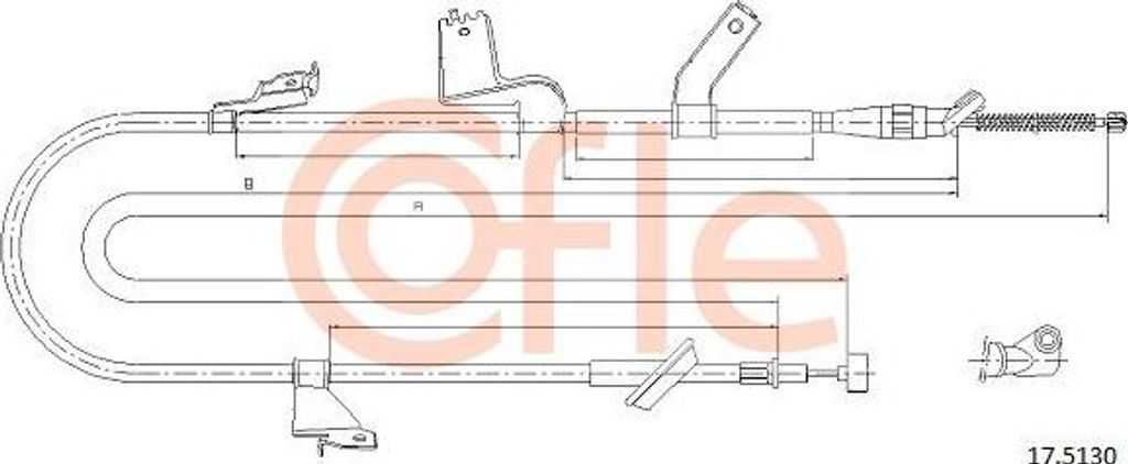 COFLE 17.5130 Seilzug, Handbremse OE 4709863 kompatibel mit Agila B