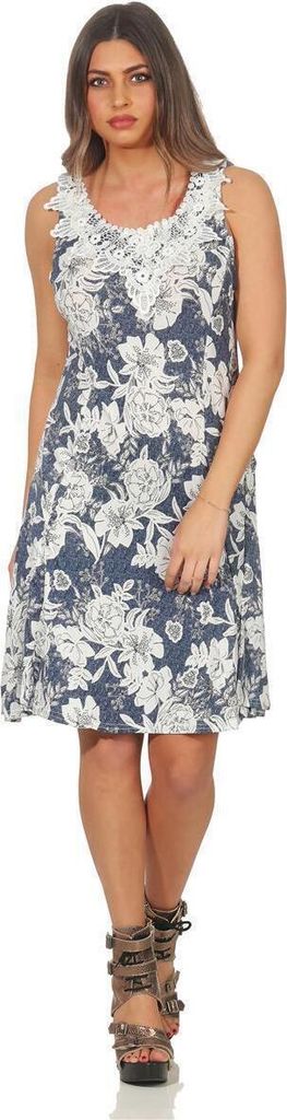 Damen Sommerkleid Boho Floral Minikleid; Muster 2 L/XL