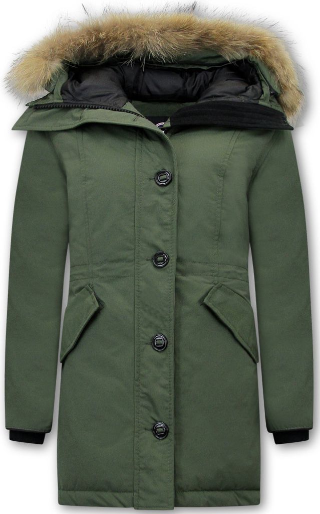 Daunenmantel Mit Echtfell - M