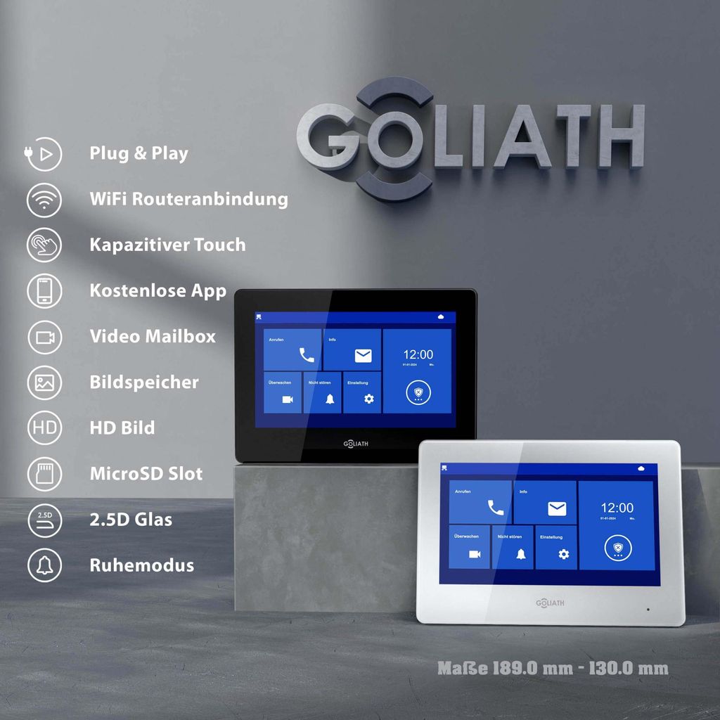 GOLIATH Basic Video Türsprechanlage, FullHD, App, 150° Produktbild 
