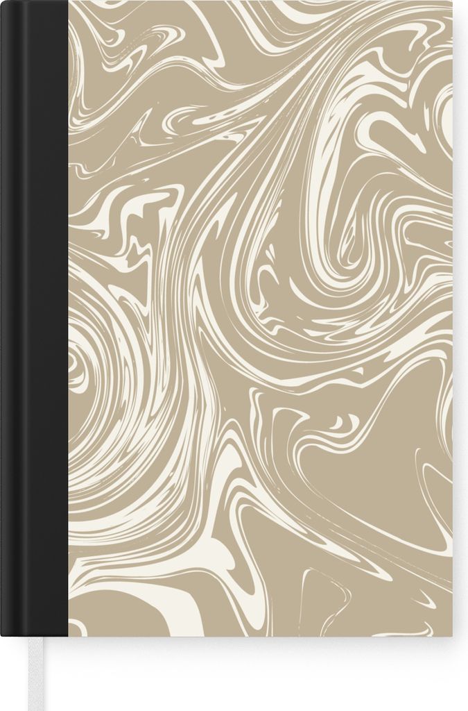 MuchoWow Notizbuch Tagebuch Haushaltsbuch Notebook A5 Marmor - Beige - Muster - Notizblock - Notizheft - Notebook - Schreibblock - Papier