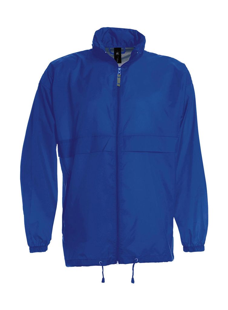 B&C Herren Windbreaker Jacke Windjacke Funktionsjacke Stehkragen Zip, Größe:L, Farbe:Royal Blau