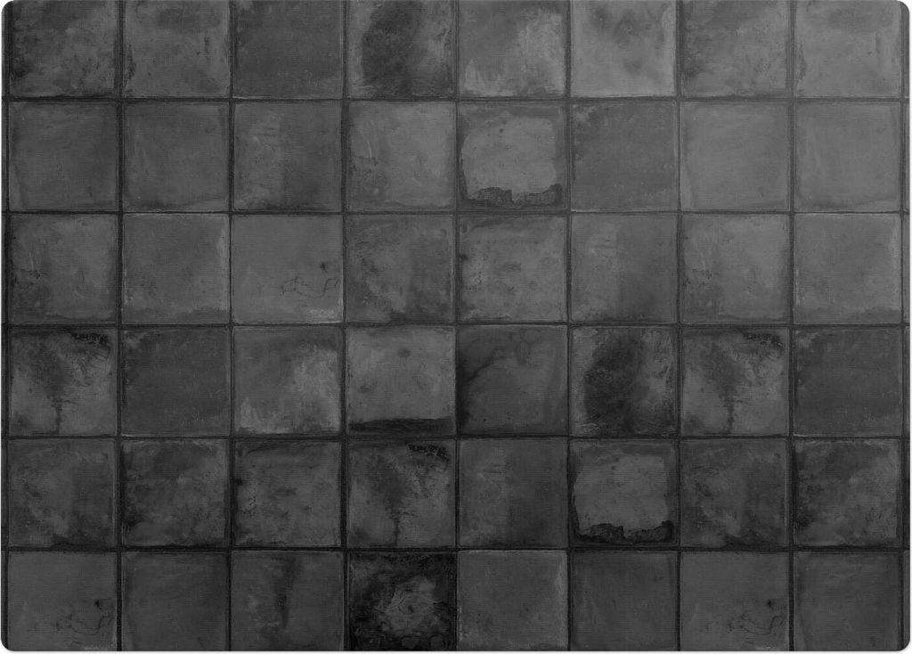 Dunkle Retro-Fliesen – Bodenschutzmatte – Stuhlunterlage 140x100 cm – Rutschfest – Hartbodenmatte