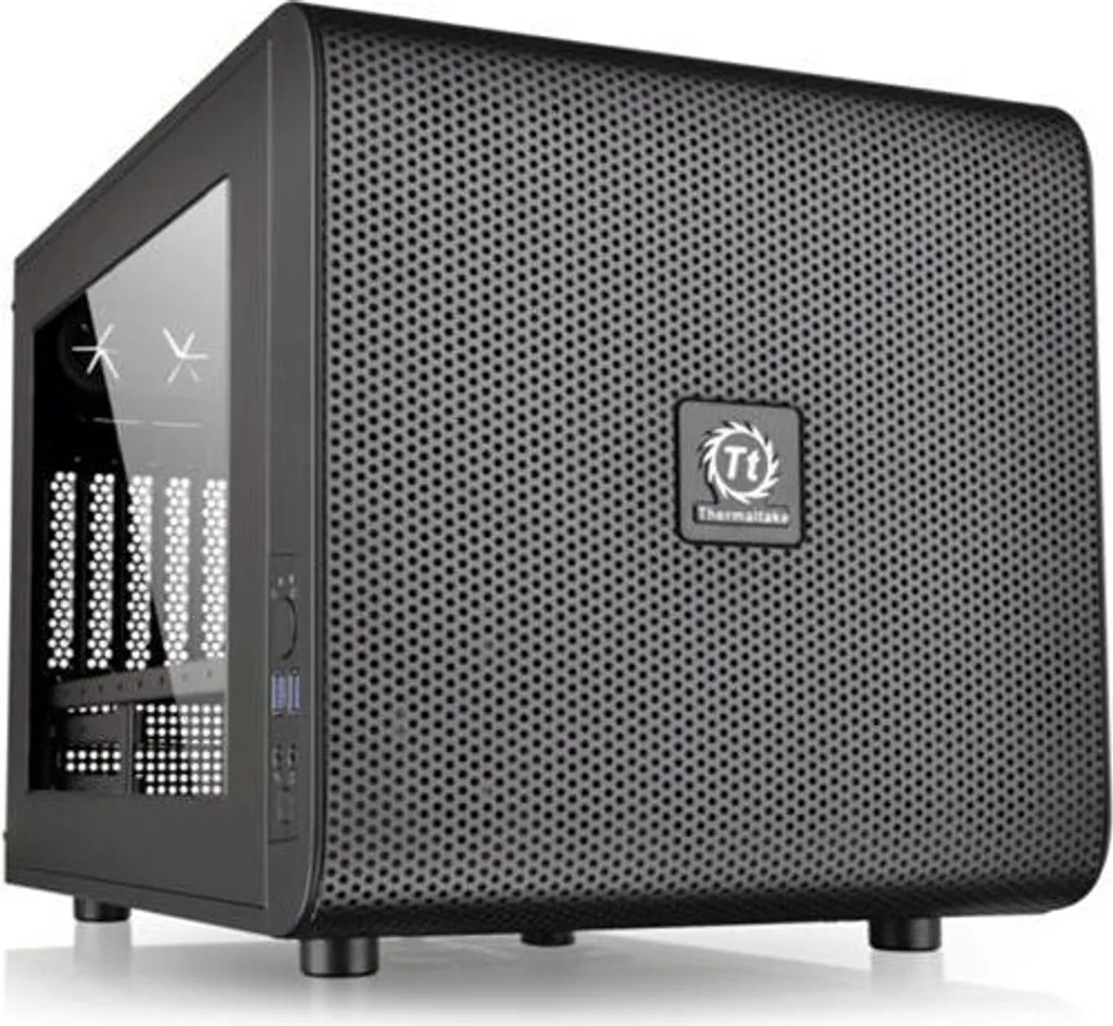 Mini PC Gamer Thermaltake Core V21 Noir Idéal pour Refroidissement Liquide