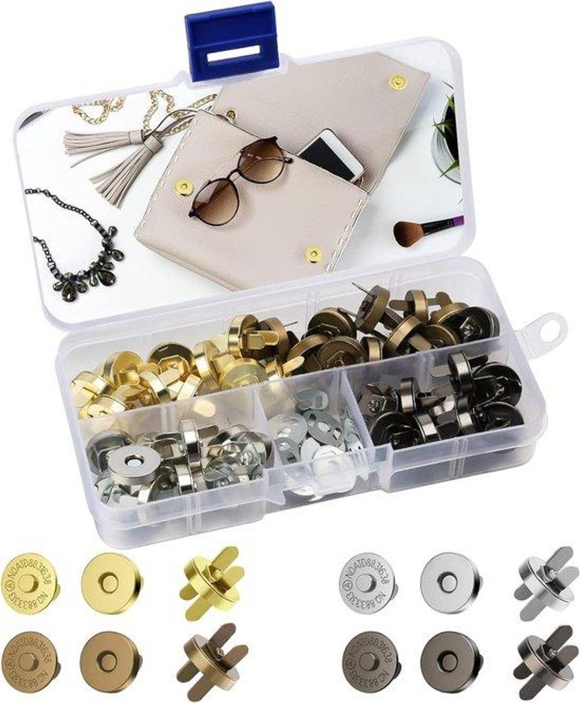 Magnetische Schnappverschlüsse - vielseitig und stabil - 40 Stück - 14mm - 4 Farben