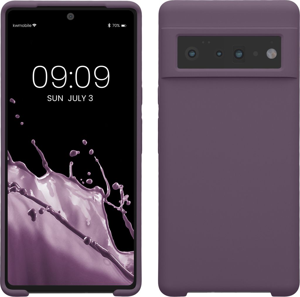 kwmobile Hülle kompatibel mit Google Pixel 6 Pro Hülle - Silikon Handy Case - Handyhülle weiche Oberfläche - kabelloses Laden - Helle Iris
